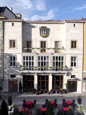 The Försterbräu façade in Merano