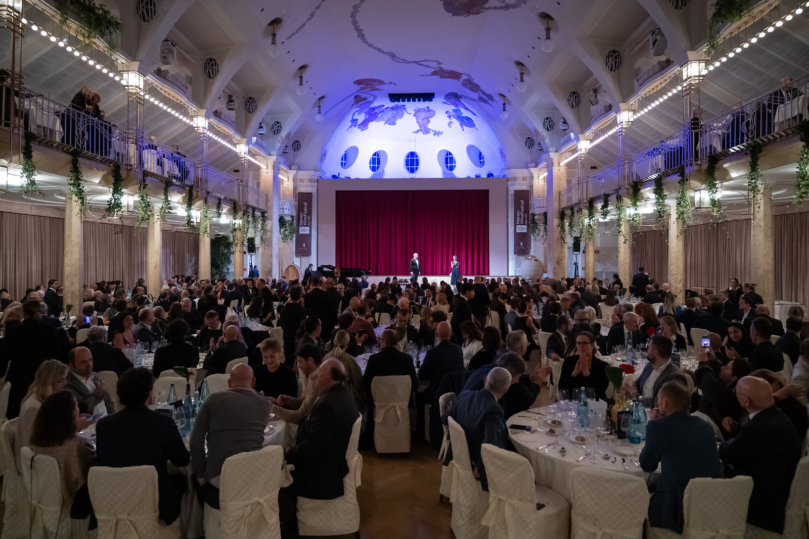 The 2025 gala dinner in the Kursaal of the Kurhaus, Merano