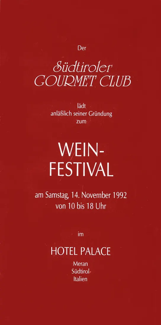 Locandina del Merano WineFestival 1992