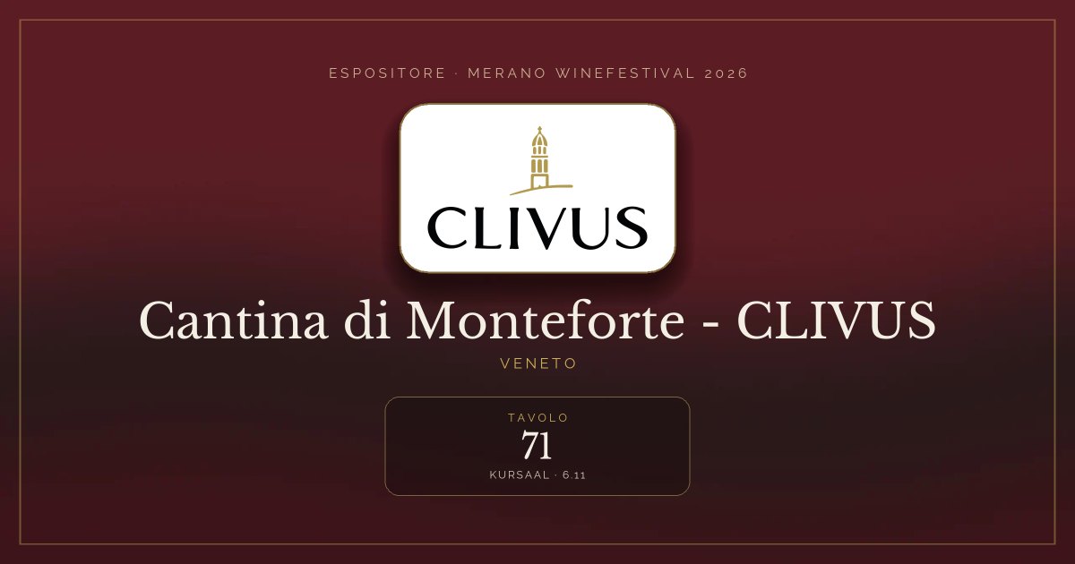 Cantina di Monteforte - CLIVUS · Merano WineFestival 2026 — Tavolo 71 (Kursaal, 6.11)