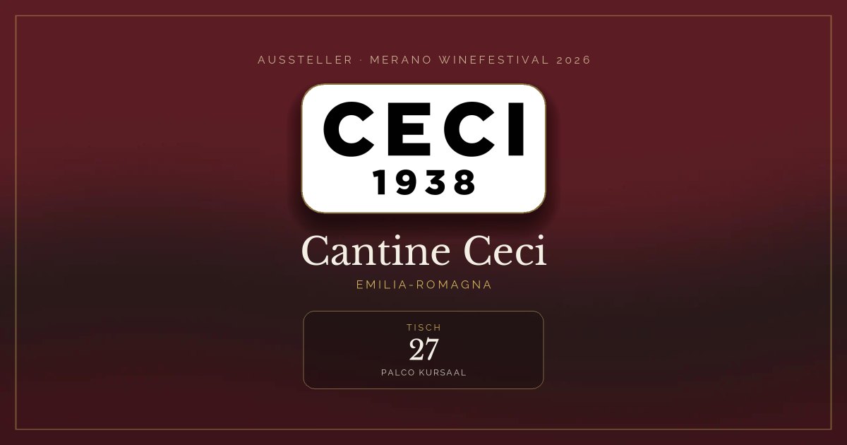Cantine Ceci · Merano WineFestival 2026 — Tisch 27 (Palco Kursaal)