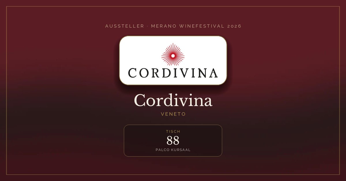 Cordivina · Merano WineFestival 2026 — Tisch 88 (Palco Kursaal)