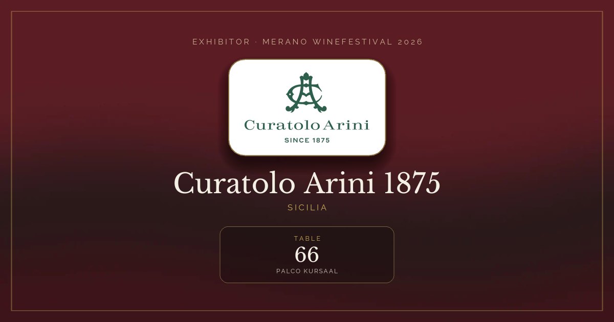 Curatolo Arini 1875 · Merano WineFestival 2026 — Table 66 (Palco Kursaal)