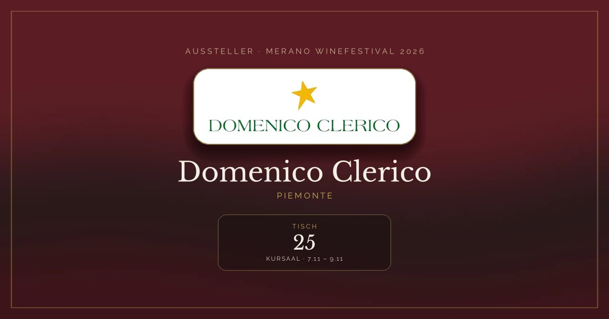 Domenico Clerico · Merano WineFestival 2026 — Tisch 25 (Kursaal, 7.11 – 9.11)