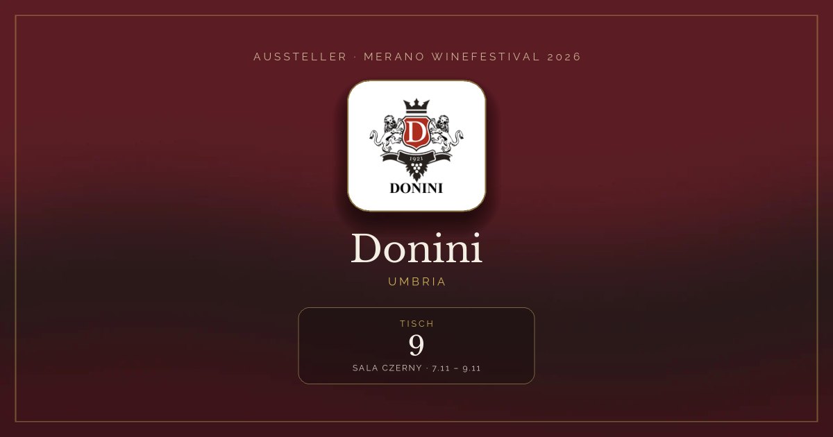 Donini · Merano WineFestival 2026 — Tisch 9 (Sala Czerny, 7.11 – 9.11)