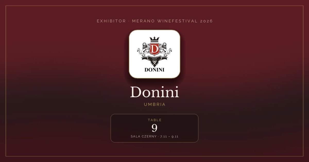 Donini · Merano WineFestival 2026 — Table 9 (Sala Czerny, 7.11 – 9.11)