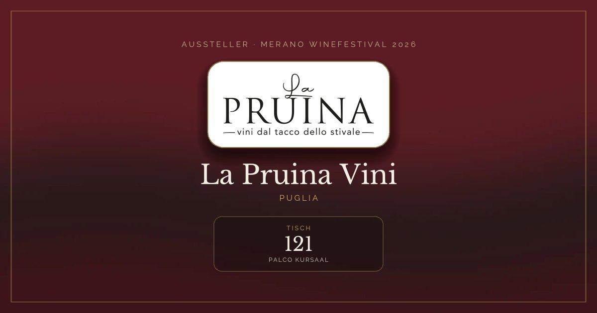 La Pruina Vini · Merano WineFestival 2026 — Tisch 121 (Palco Kursaal)