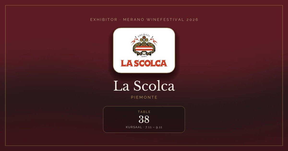 La Scolca · Merano WineFestival 2026 — Table 38 (Kursaal, 7.11 – 9.11)