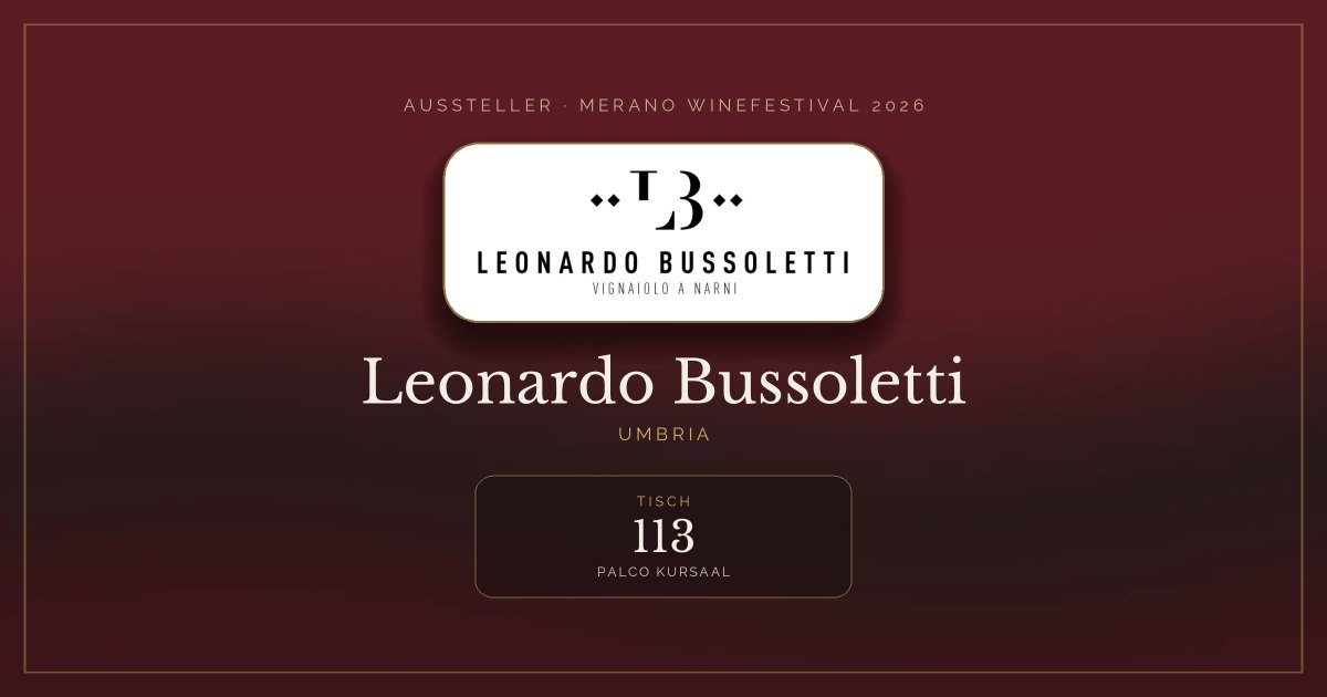 Leonardo Bussoletti · Merano WineFestival 2026 — Tisch 113 (Palco Kursaal)