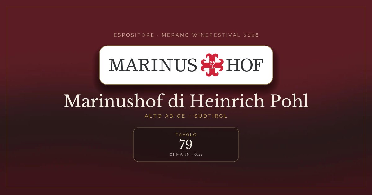 Marinushof di Heinrich Pohl · Merano WineFestival 2026 — Tavolo 79 (Ohmann, 6.11)