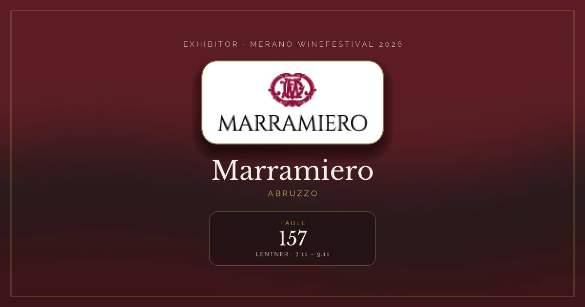 Marramiero · Merano WineFestival 2026 — Table 157 (Lentner, 7.11 – 9.11)