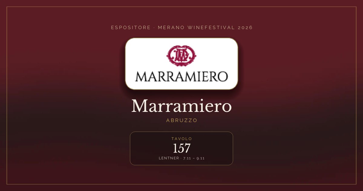Marramiero · Merano WineFestival 2026 — Tavolo 157 (Lentner, 7.11 – 9.11)