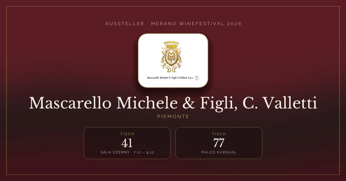 Mascarello Michele & Figli, C. Valletti · Merano WineFestival 2026 — Tisch 41 (Sala Czerny, 7.11 – 9.11), Tisch 77 (Palco Kursaal)
