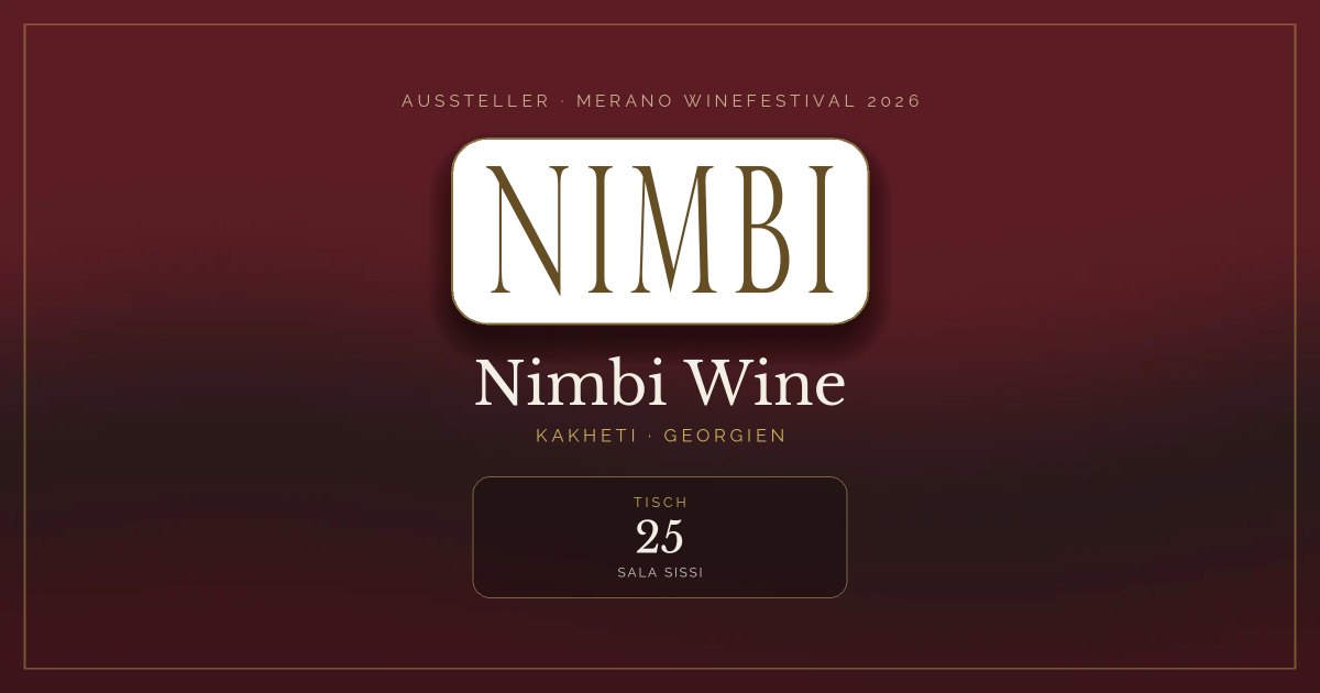 Nimbi Wine · Merano WineFestival 2026 — Tisch 25 (Sala Sissi)