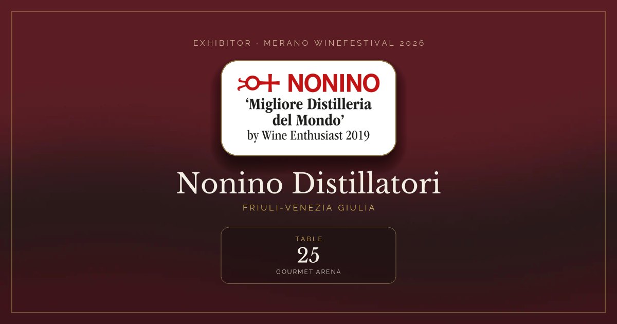 Nonino Distillatori · Merano WineFestival 2026 — Table 25 (Gourmet Arena)