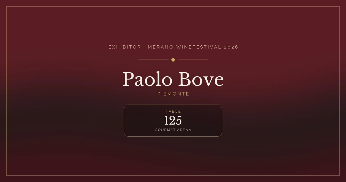 Paolo Bove · Merano WineFestival 2026 — Table 125 (Gourmet Arena)