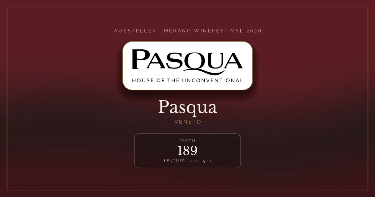 Pasqua · Merano WineFestival 2026 — Tisch 189 (Lentner, 7.11 – 9.11)