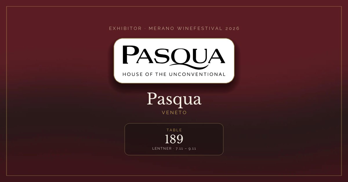 Pasqua · Merano WineFestival 2026 — Table 189 (Lentner, 7.11 – 9.11)